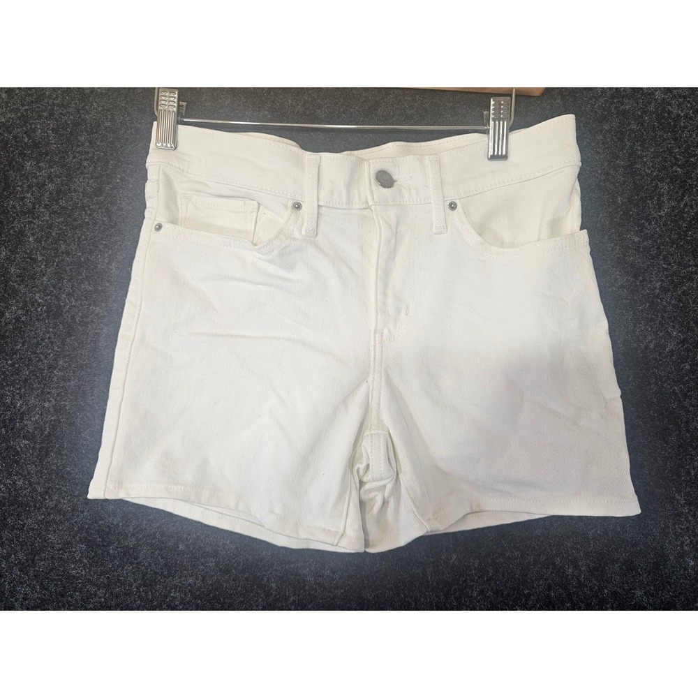 Levi Strauss Denim Shorts Womens 27 White High Rise Stretch Summer Casual
